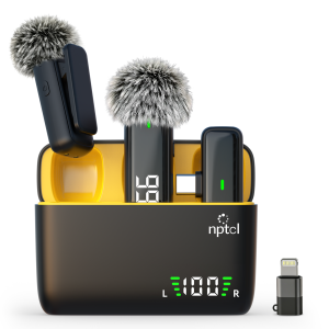 NPTCL Wireless Lavalier Microphone for iPhone Android Phone - USB Type C Mini Microphone with 24H Charging Case Noise Reduction for Video Recording Vlog YouTube TikTok